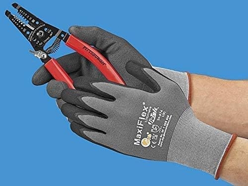 (3) Pack MaxiFlex 34-874/XXS Gloves Nitrile Micro-Foam Grip Palm & Fingers - Excellent Grip and Abrasion Resistance - Seamless Nylon with Lycra Liner (Size-XXS/3 Pair's)