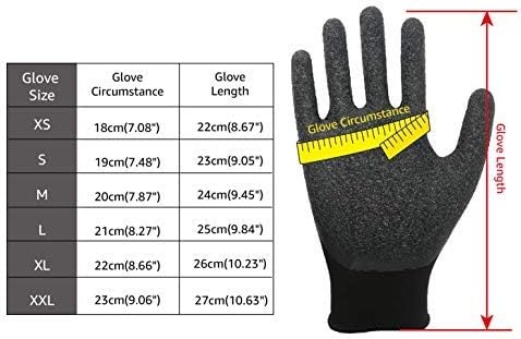EvridWear Crinkle Latex Rubber Hand Coated Safety Work Gloves for Men Women General Multi Use Construction Warehouse Gardening Assembly Landscaping (XS-Size) Red 120 Pairs Pack