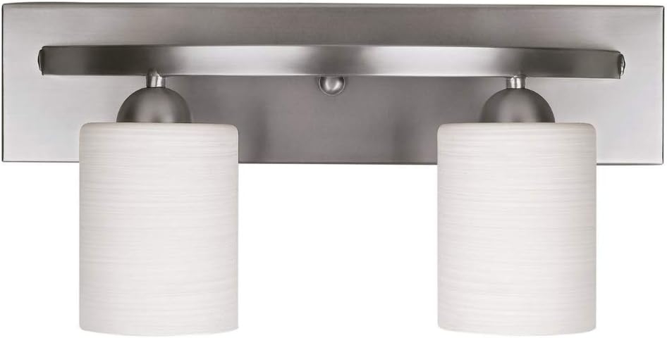 Vanity Bath Light Bar Interior Lighting Fixtures Over Mirror Modern Glass Shade, Wall Sconce Lighting with Glass Shades (Brushed Nickel, 2 - Lights)