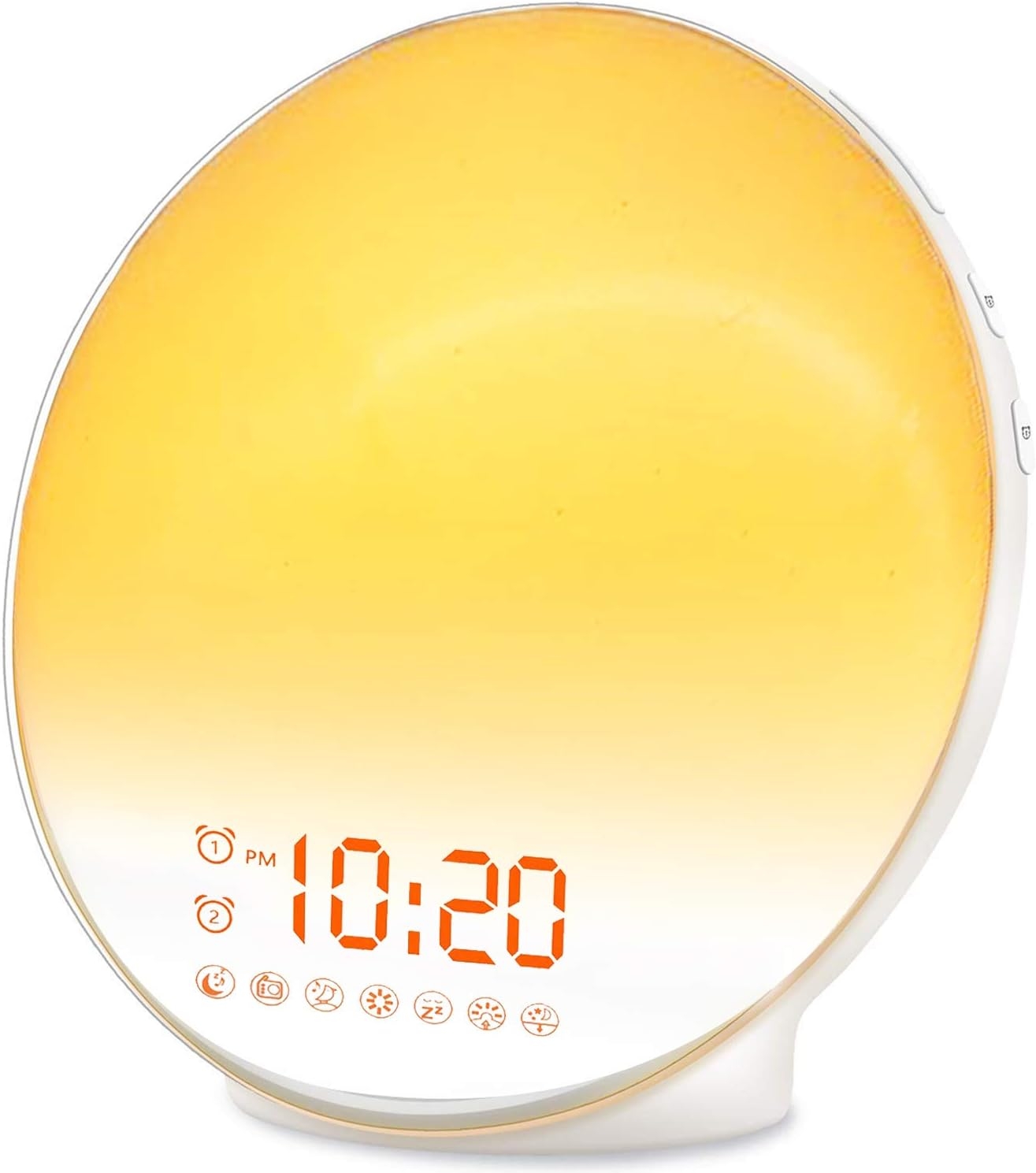 Wake Up Light Sunrise Alarm Clock for Kids, Heavy Sleepers, Bedroom, with Sunrise Simulation, Sleep Aid, Dual Alarms, FM Radio, Snooze, Nightlight, Daylight, 7 Colors, 7 Natural Sounds, Ideal for Gift