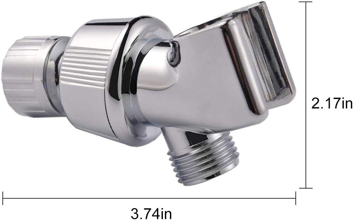 Shower Arm Holder for Handheld Shower Head, Adjustable Mount Bracket, Shower arm Adapter with Swivel Ball, Universal Mount (Chrome)