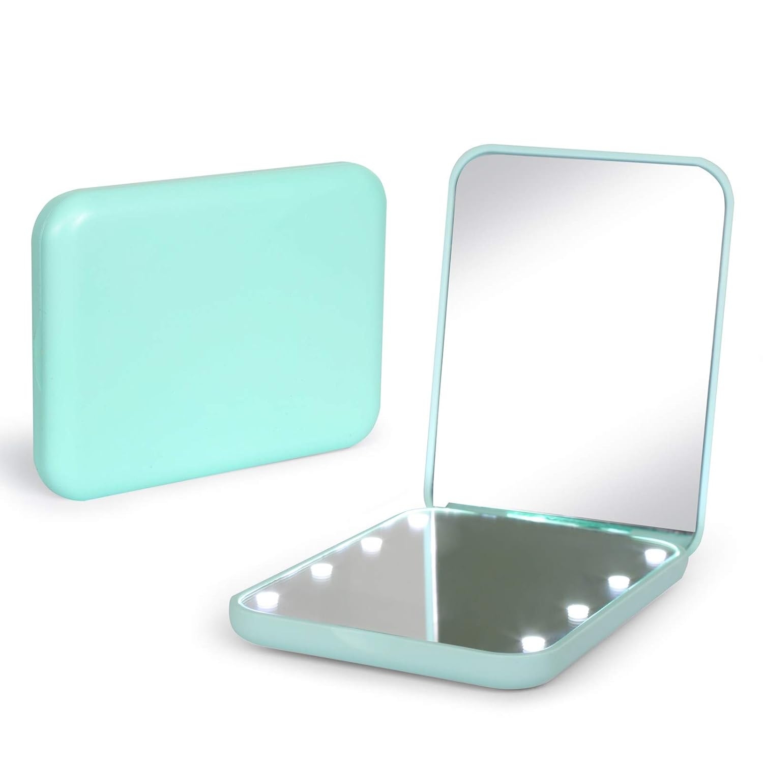 Kintion Compact Mirror with Light,LED Compact Travel Makeup Mirror,1X/3X Magnification Lighted Pocket Mirror,Double Sided,Distortion Free,Portable,Folding,Handheld,Small Compact Mirror for Purses,Gift