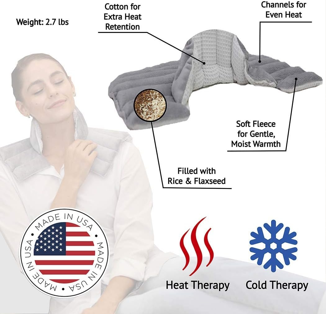 Heating Pad Solutions - Lavender Heating Pad for Neck and Shoulders | Large Microwave Heating Pad for Sore Neck, Shoulder Aches and Upper Back Pain Relief