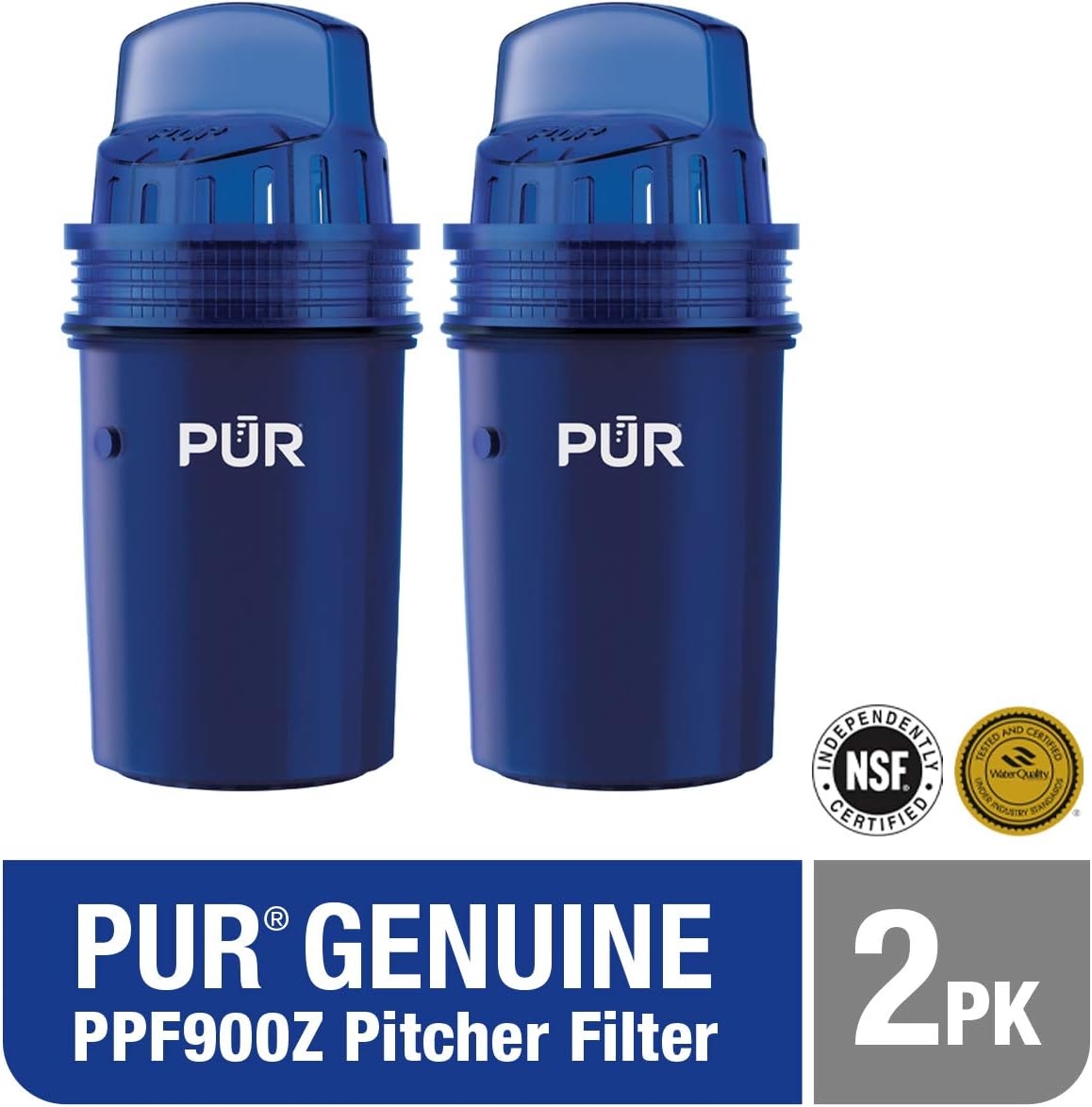 PUR Water Pitcher Replacement Filter, 2 Pack, Blue