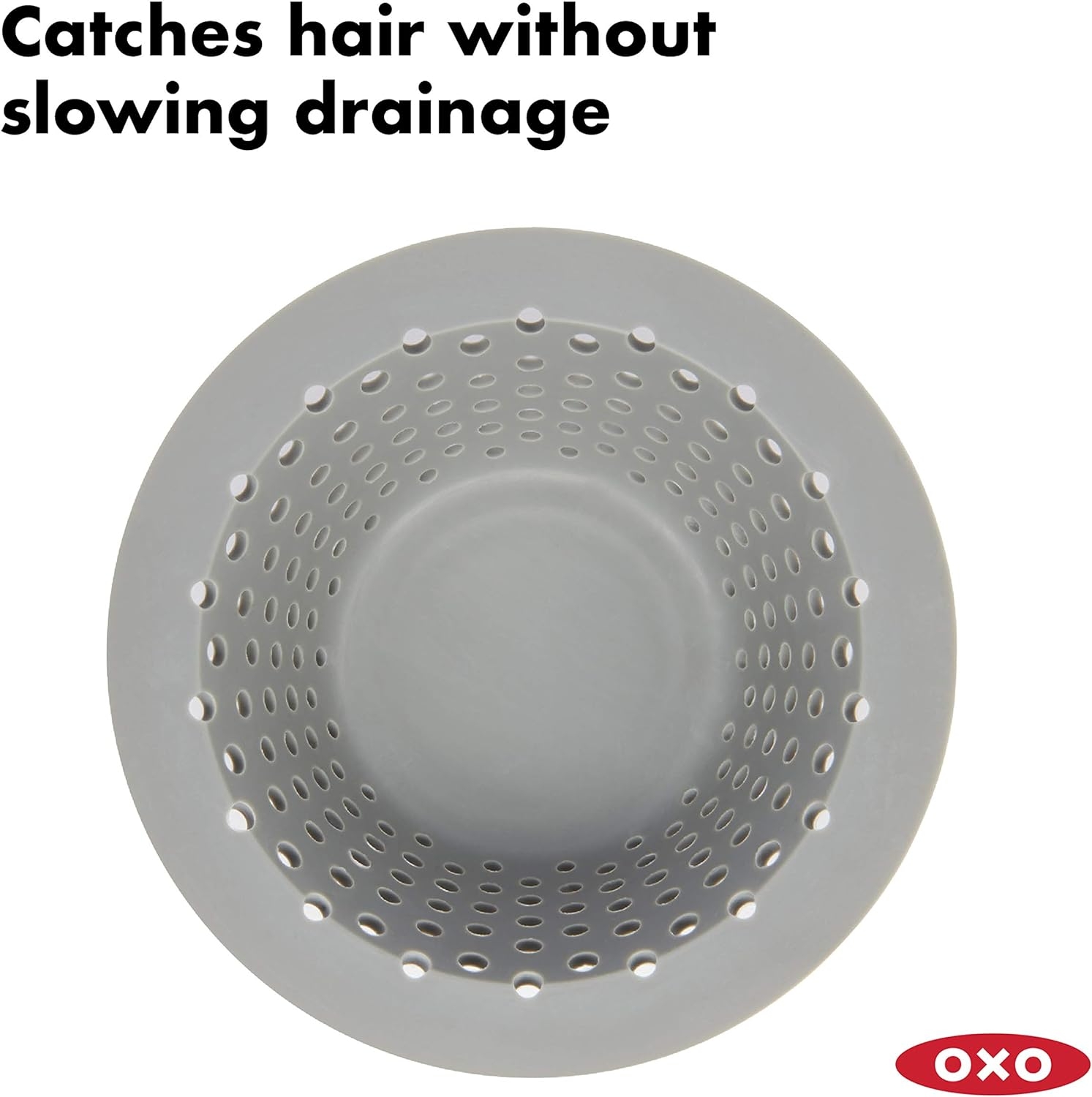 OXO Good Grips Silicone Drain Protector for Pop-Up & Regular Drains, Grey, One Size