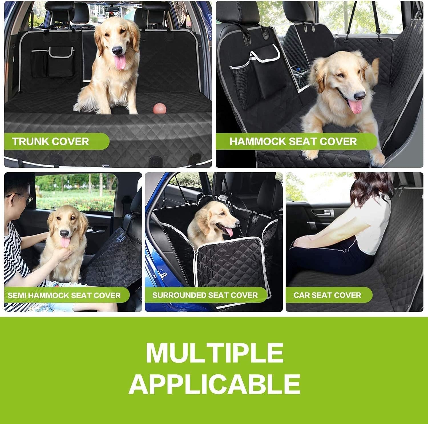 Pecute Dog Seat Cover 100% Waterproof Car Seat Covers for Pets Back Seat Cover with Mesh Window, Scratch Proof Non Slip Dog Car Hammock, Dog Backseat Cover for Cars Trucks SUV