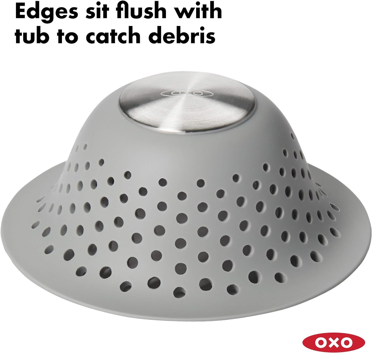 OXO Good Grips Silicone Drain Protector for Pop-Up & Regular Drains, Grey, One Size