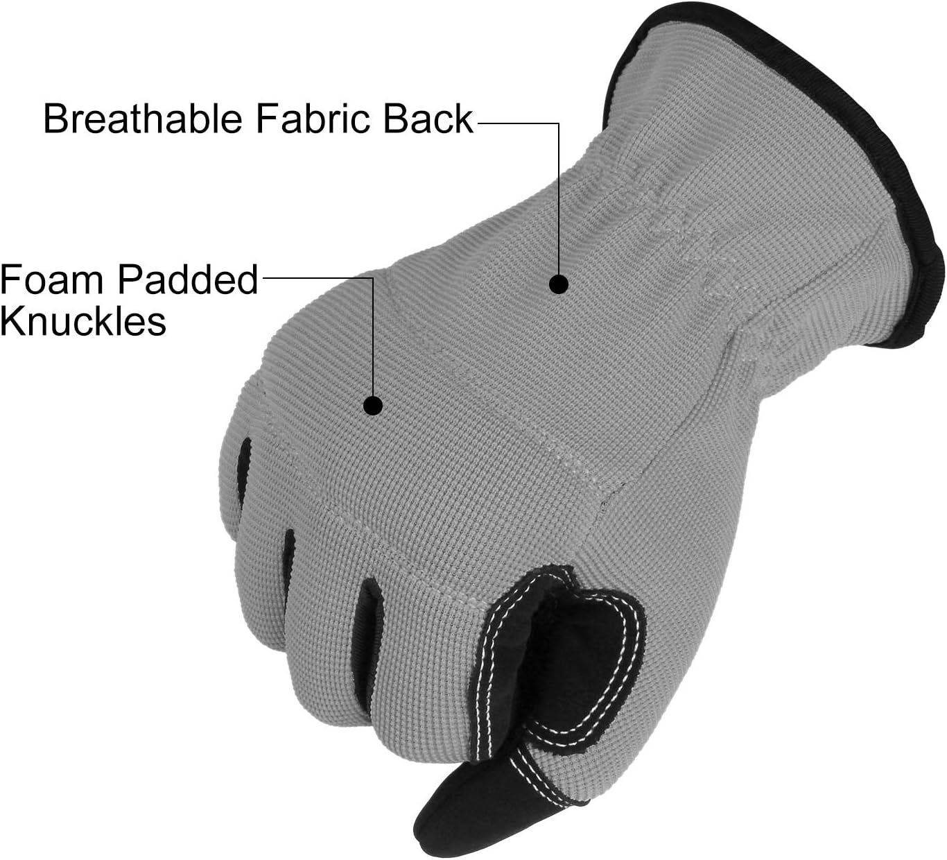 Mens Work Gloves 2-Pairs Multipurpose Light Duty Gardening Working Gloves Flex Grip & Touch Screen for Men and Women