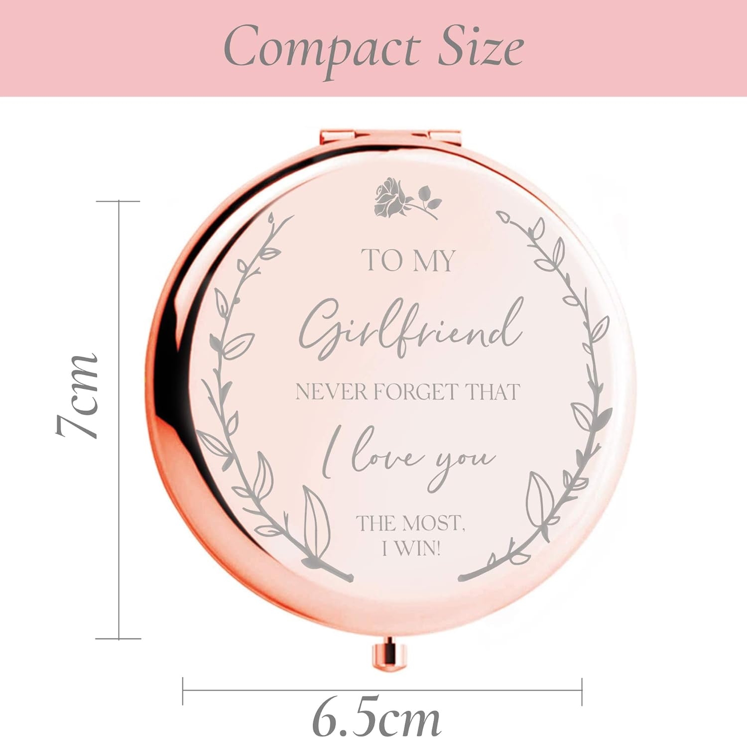 Cute Birthday Gifts for Girlfriend I 'to My Girlfriend' Compact Mirror I Cute Girlfriend Gifts to say I Love You I Girlfriend Gift Ideas I One Year Anniversary Gi fts for Girlfriend