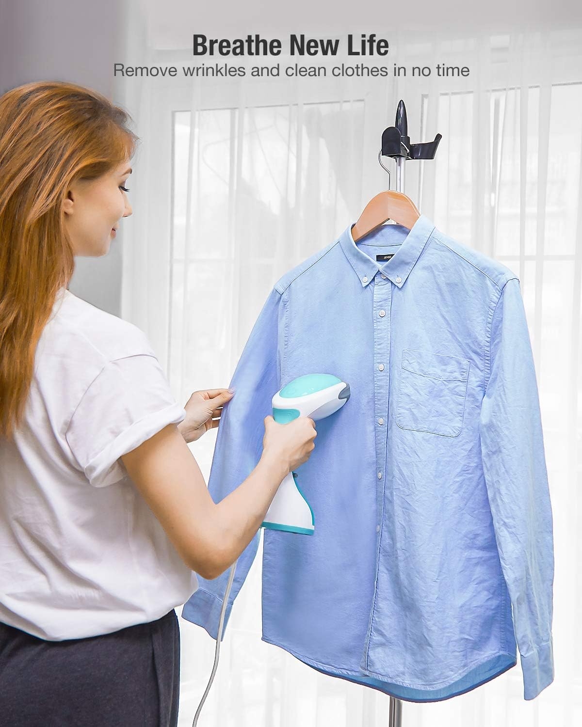 BEAUTURAL Steamer for Clothes with Pump Steam Technology, Portable Handheld Garment Fabric Wrinkles Remover, 30-Second Fast Heat-up, Auto-Off, Large Detachable Water Tank