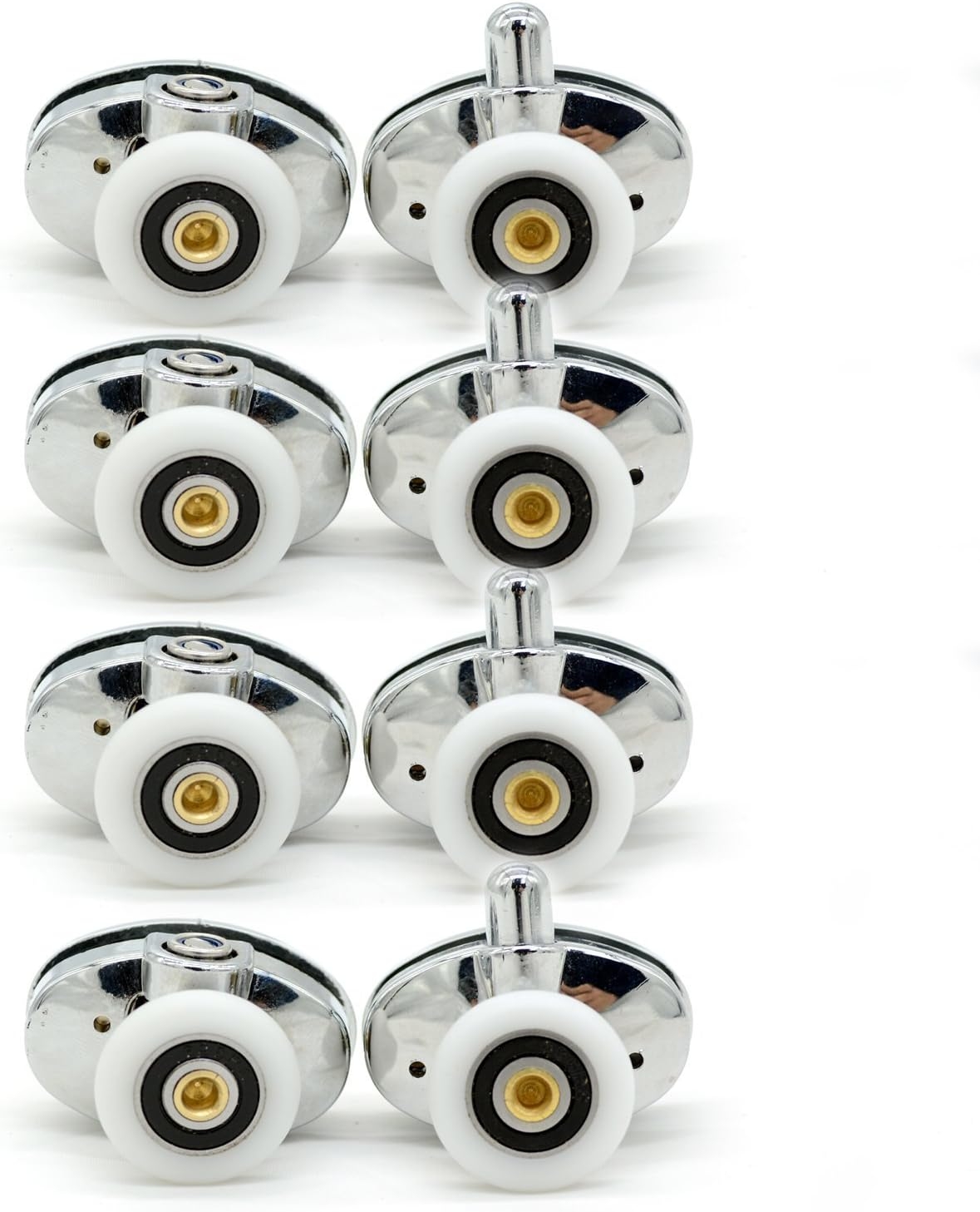 Set of 8 new Oval butterfly single wheel Shower door rollers 23mm