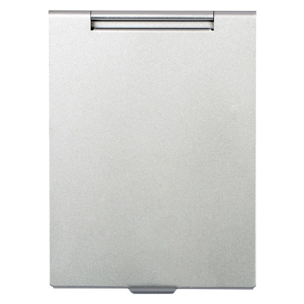 G2PLUS Portable Folding Vanity Mirror Single Side Travel Shower Shaving Mirror, 4.5'' x 3.15'' x 0.1'' (Silver White)