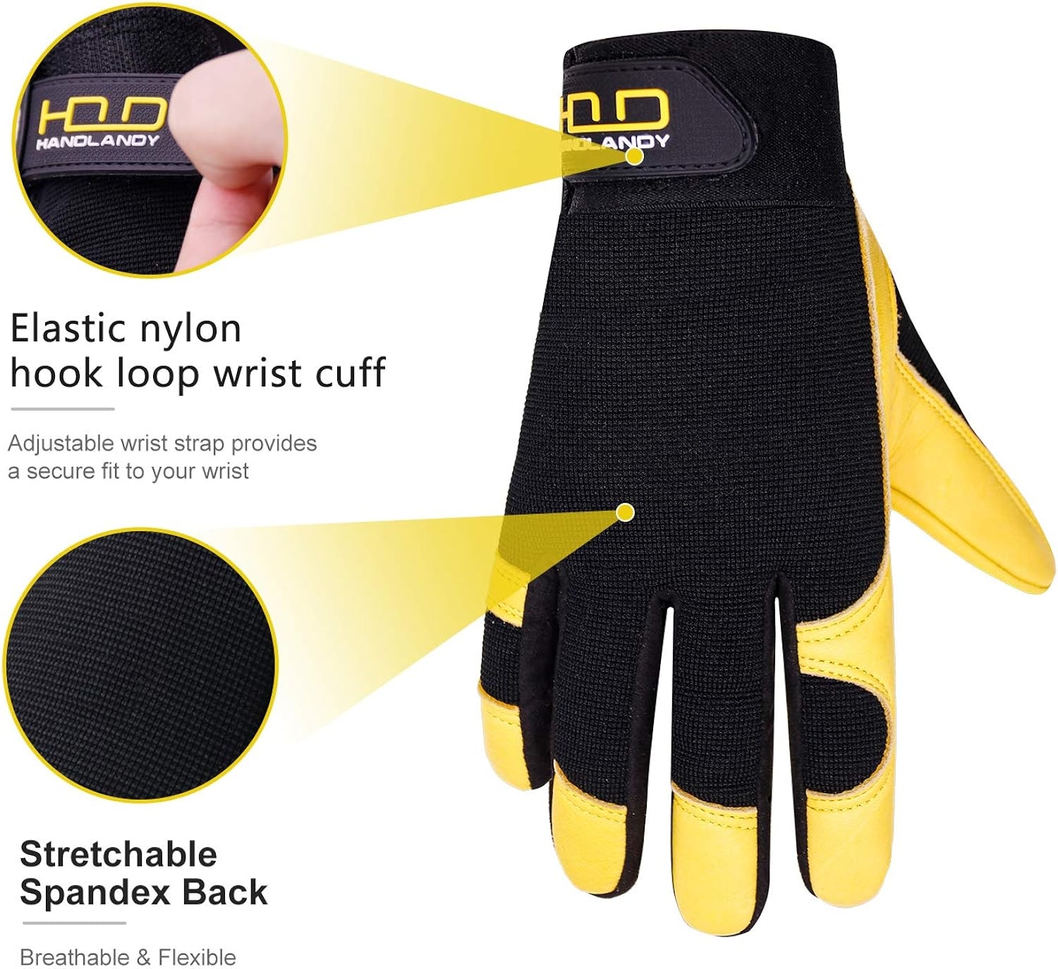Deerskin Leather Work Gloves for Men & Women, Utility Safety Work Gloves Driver Work Gloves