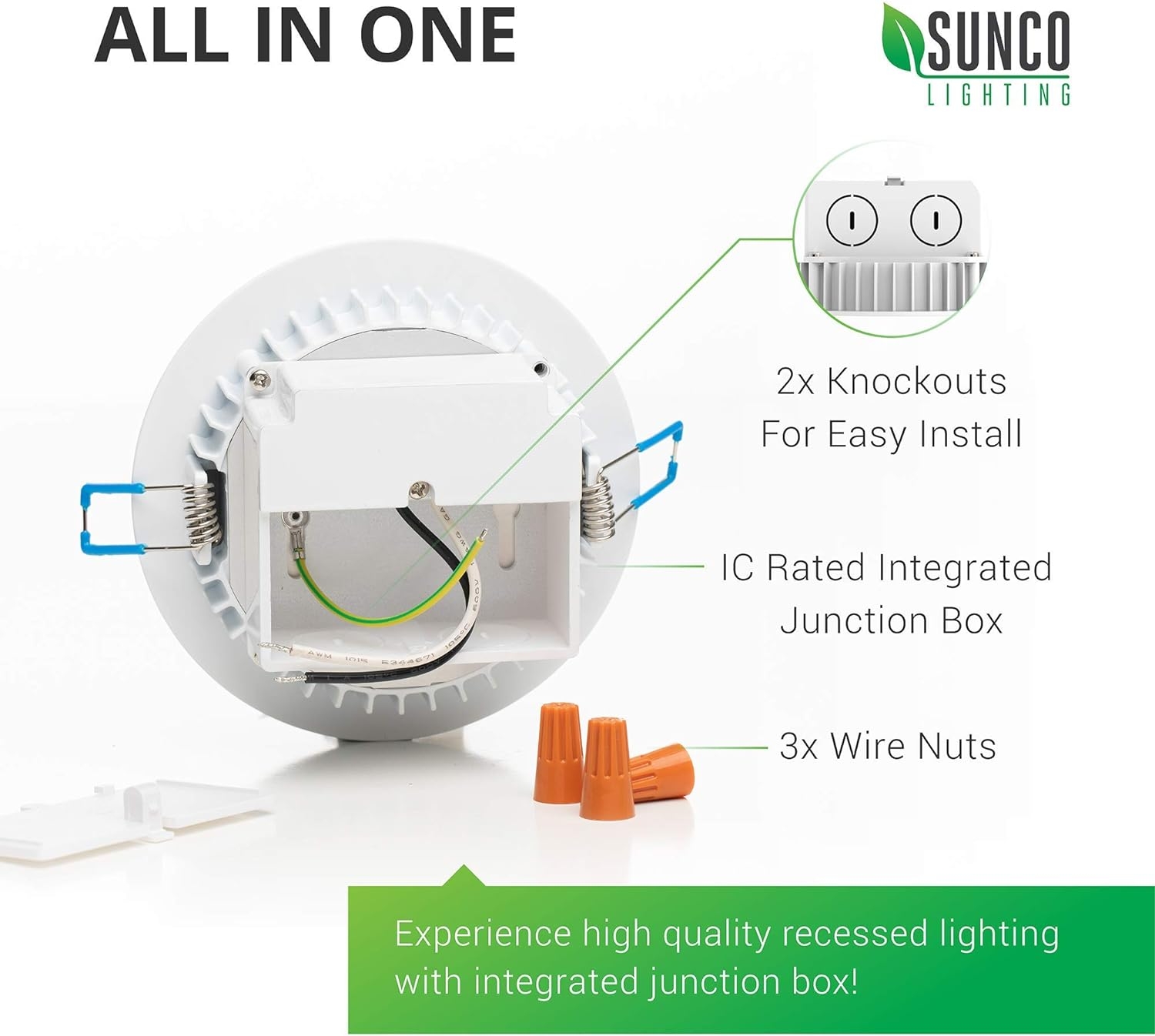 Sunco Lighting 12 Pack 4 Inch Slim LED Downlight, Integrated Junction Box,10W=60W, 650 LM, Dimmable, 2700K Soft White, Recessed Jbox Fixture, IC Rated, Simple Retrofit Installation - ETL & Energy Star