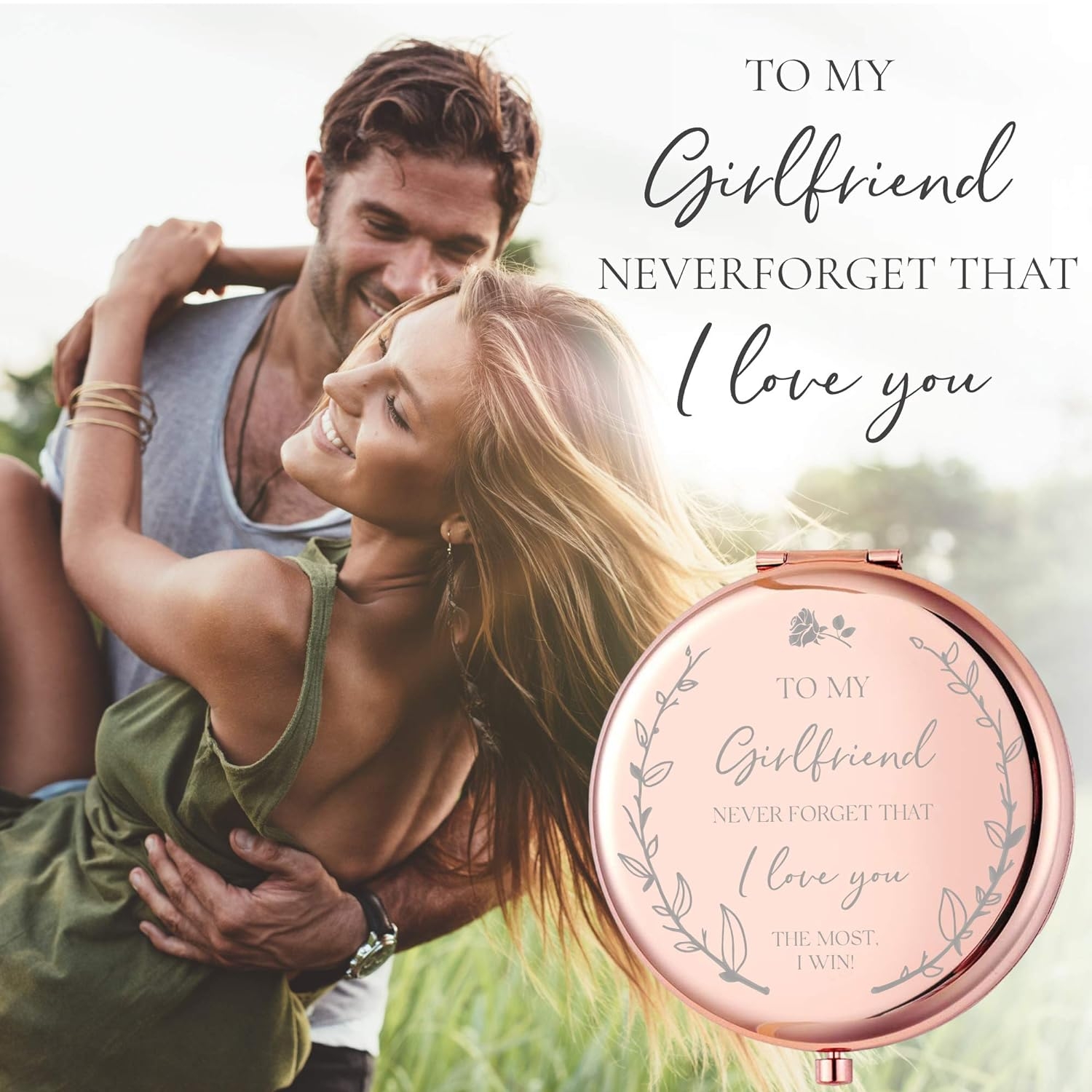Cute Birthday Gifts for Girlfriend I 'to My Girlfriend' Compact Mirror I Cute Girlfriend Gifts to say I Love You I Girlfriend Gift Ideas I One Year Anniversary Gi fts for Girlfriend