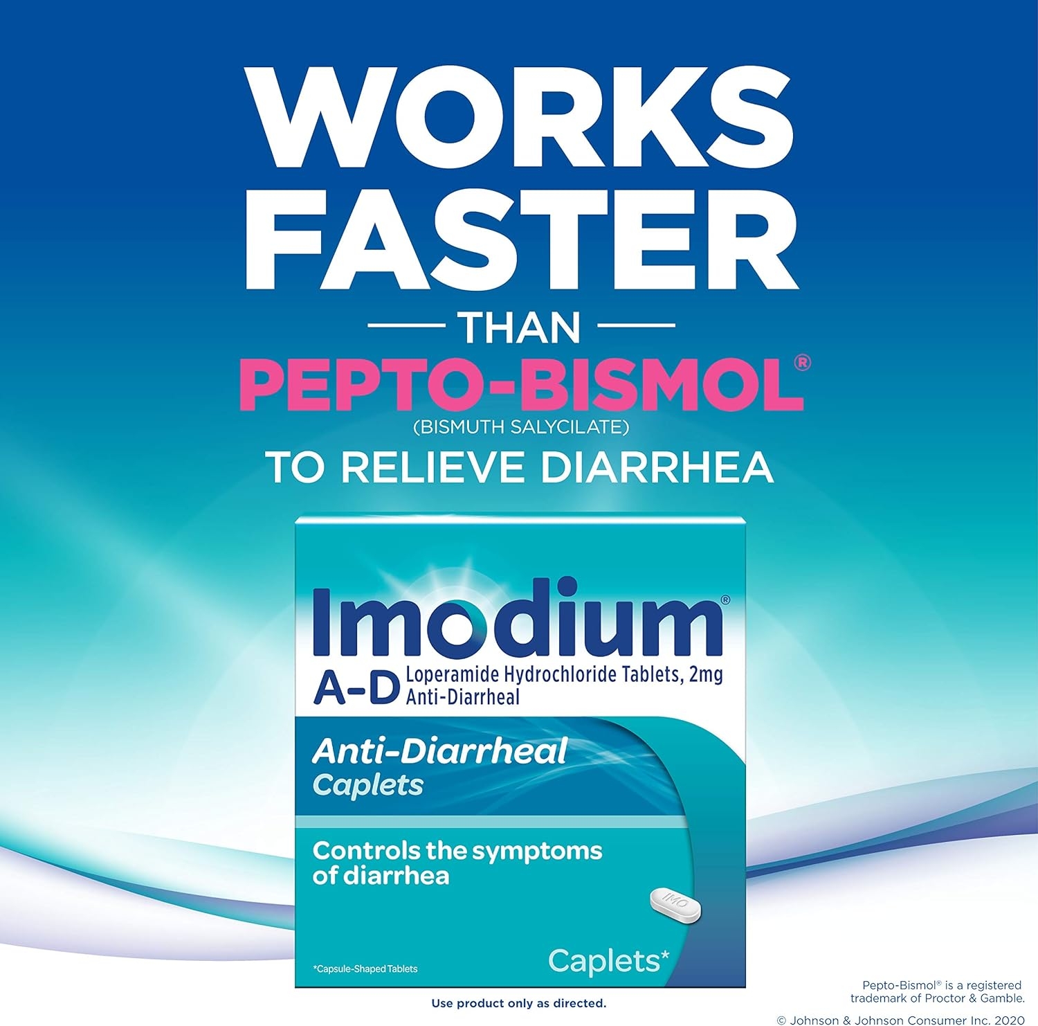 Imodium A-D Diarrhea Relief Caplets with Loperamide Hydrochloride, 12 ct.