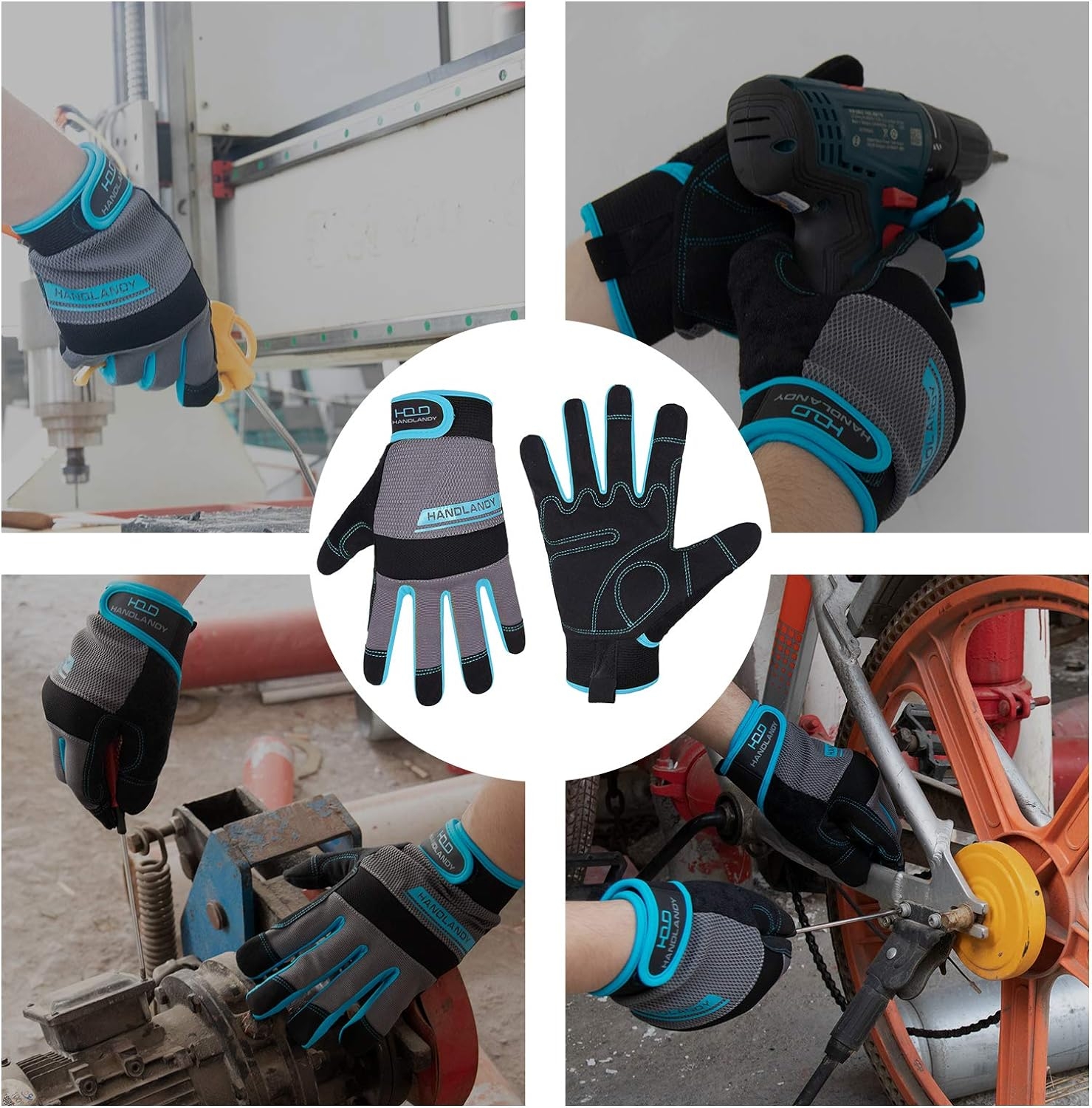 Synthetic Leather Work Safety Gloves for Men&Women,Mechanic Working Gloves Touchscreen