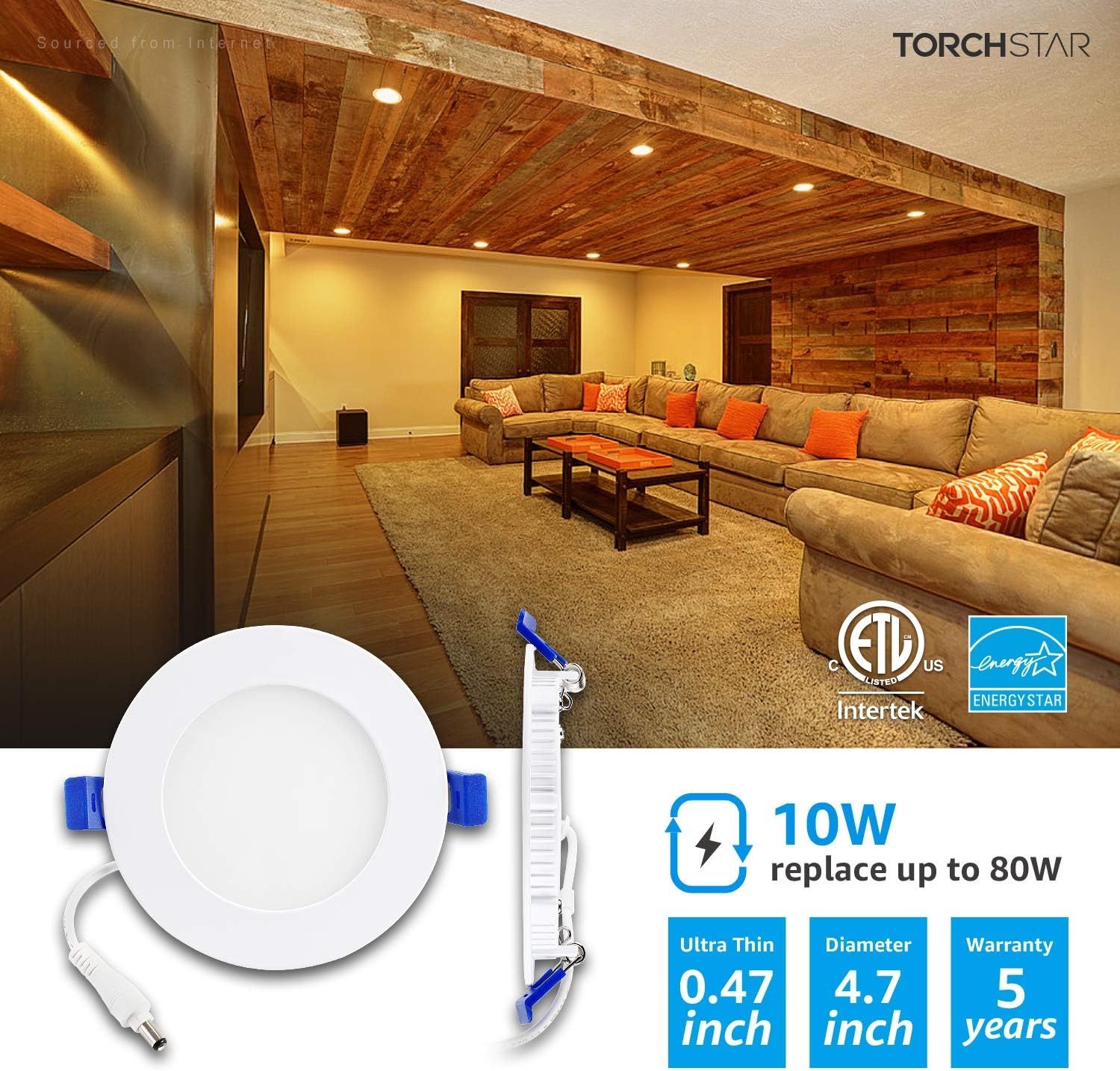 TORCHSTAR Basic Series 12-Pack 10W 4 Inch LED Recessed Lighting with Junction Box, 2700K Soft White, 5%-100% Dimmable, ETL and Energy Star Certified
